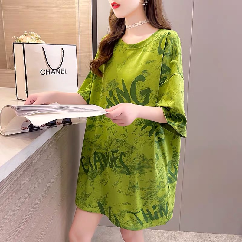 تیشرت حروفی سبز نارنجی